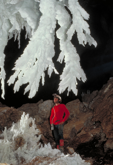 Peter And Ann Bosted Cave Photo Gallery Lech0045 Jpg Tim Jones Tim Jones In Chandelier Ballroom Lechuguilla Cave